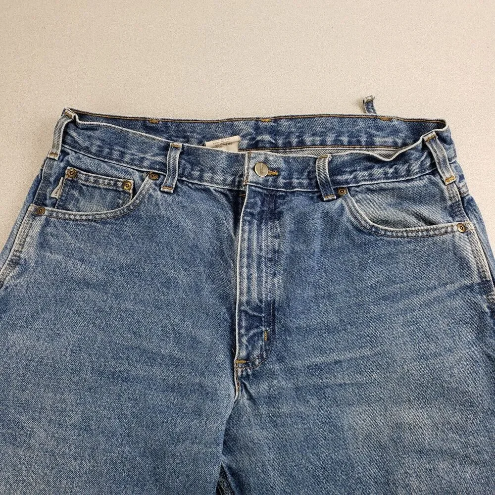 Carhartt Mens Blue Relaxed Fit High Rise Straight Leg Denim Jeans‎ Size 36X32